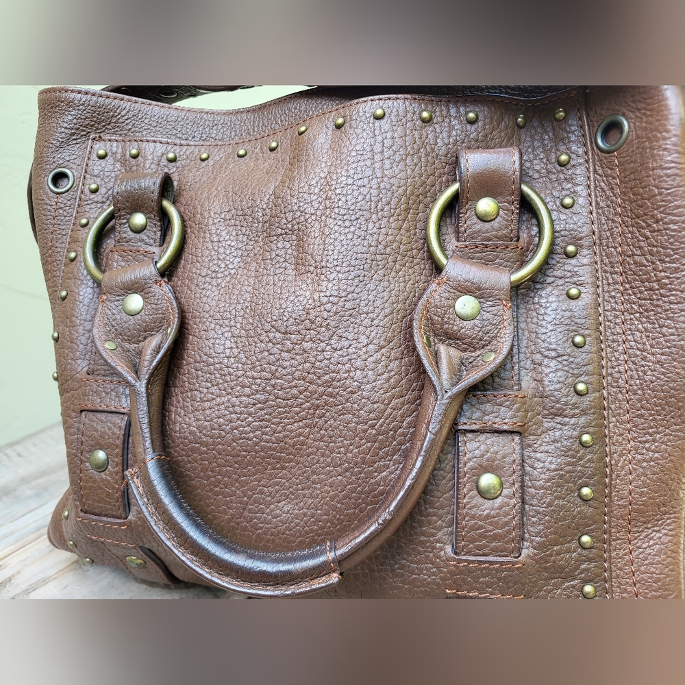 Betsey Johnson Vintage Genuine Leather Studded Handbag - Picture 7 of 8